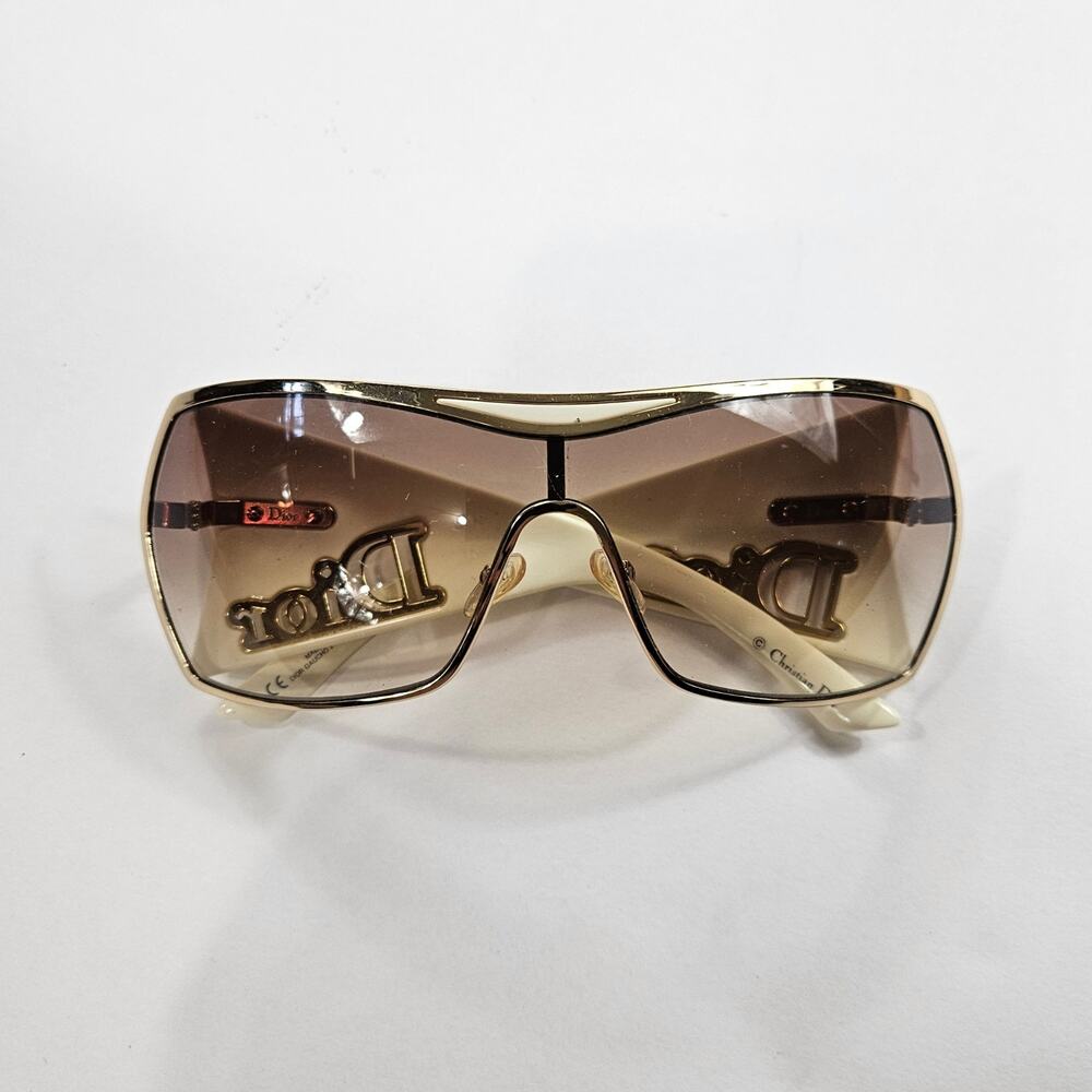 Y2k Dior Sunglasses Gaucho 1 Rimless Sheild Vintage - Picture 3 of 9